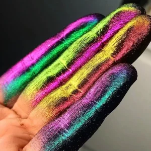 Optical Chameleon Mica Powder High Gloss Mirror Iridescent Gold Pearlescent Glitter Pigment for Cosmetics & Nail Art