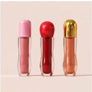 Organic Long Lasting Kawaii Lip Gloss with Transparent Circle Top Tubes Small Brush Head for Natural Look Private Label