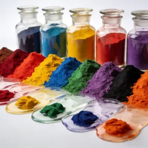 Organic iron chromium green is used as a watercolor pigment for brushstrokes in traditional Chinese paintings