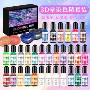 Osbang High Concentration 30 Colors 10ml Each for Epoxy Resin Arts Crafts Coloring Agents 3D Alcohol Ink Color Pigment Dyestuffs