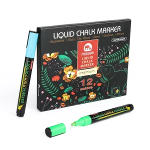 P-566C Erasable Window and Whiteboard Liquid Chrome Chalk Marker Pen Set 12 Colors Low Odor