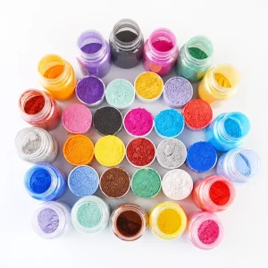 PJ013 18 Color Titanium Pigment Mica Powder Sparkling Pearl Finish for Epoxy Resin Nail Art and Coating Pigment