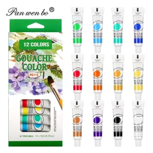 Panwenbo 12ml 12 Colors Professional Art Pigment Gouache Paint Great Price Gouache Paint Set