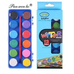 Panwenbo Art Painting Pigment Artist Watercolor Solid Paint Professional Portable Solid Watercolor Paint Set with Free Brush Set
