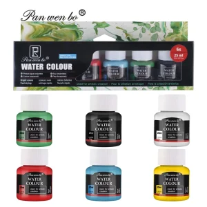 Panwenbo Customized Art Painting Pigment Professional 6 Colors 25ml Non toxic Paint Watercolor Paints Set for Artist Student