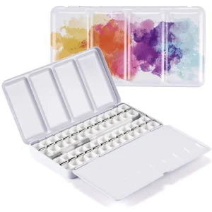 Panwenbo Empty Watercolor Palette 12 24 48 Colors Solid Iron Tin Drawing Paint Box Case for Art Supplies