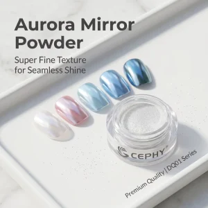 Pearl Chrome Nails Pigment Rubbing Powder New Nails Glaze Donut White Mirror Effect Clear Glass Nail Chrome Powder