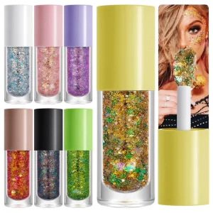 Pearl Diamond Glow Pigment Glitter Gel Loose Sequins Non Toxic Glitter Hair and Body Gel Glitter Eyeshadow Gel
