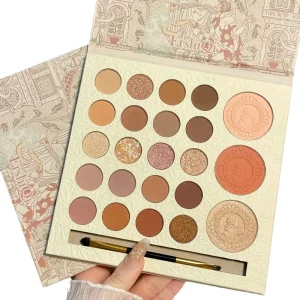 Pearl Shimmer Eyeshadow Palette with Blush, Contour, and Highlighter Compact