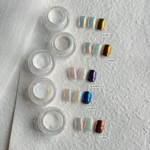 Pearlescent Mermaid Pigment Iridescent Aurora White Pearl Chrome Nail Powder