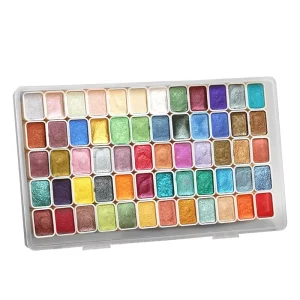 Pearlescent Solid Watercolor Pigment Set with Gold Powder for Flower Dyeing