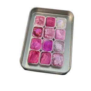 Pearlescent Watercolor Solid Watercolor Pigment Set Gold Powder Wrapped Flower Dyeing Art Painting Set