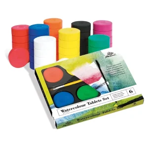 Phoenix Hotsale Eco friendly Bright Brush 6 Colour Japanese Style Pigment Watercolor Paints