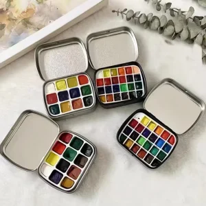 Pigment Packaging Tin Box Watercolor Packaging Grid Tin Box Packaging With Packaging Grid Tin Box