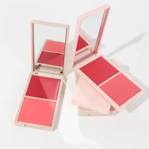 Pink Two-color High Pigment Powder and Cream Blush Your Logo Face Cheek Makeup Private Label Highlighter and Blush Palette