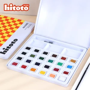 Portable Solid Watercolor Pigments Set 48 Colors Watercolor Paint on Paper for Beginners & Watercolor Painting