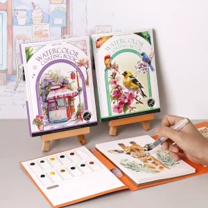 Portable Watercolor Painting Adult Art Drawing Toys Travel Pocket Watercolor Painting Book With Brush