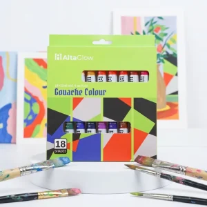 Practical Art Non Toxic Gouache Paint 18 Colors Washable Gouache Pigment Hand Paint for Kids