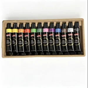 Premium 12ml Oil Paint Tubes 12 Colors Mellow Texture Art Kit for Art Students Professional Oil Painting in Color Box
