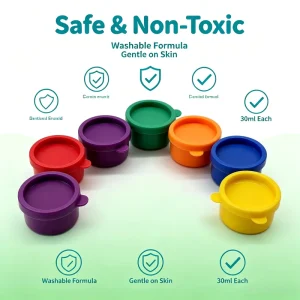 Premium 30ml Non Toxic Finger Paint Set Vivid Colors Washable Safe Drawing Paint for Toddlers Creative DIY Art Project