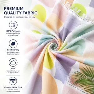 Printed Stretch Chiffon Fabric 100% Polyester Soft Eco Friendly OEM Custom Digital Print for Dresses & Apparel by Yard