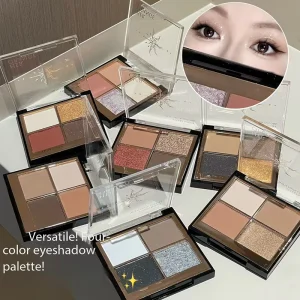 Private Label Bestseller Moonlight Sunshine 4 color Mineral Powder Eyeshadow Palette Matte Pearlescent Glitter Finishes High