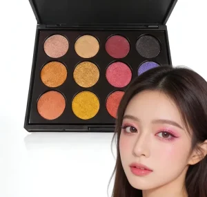 Private Label Custom Waterproof Matte Shimmer Black Plastic Eyeshadow Palette Lasting Pigmented 12 Colors Eye Shadow