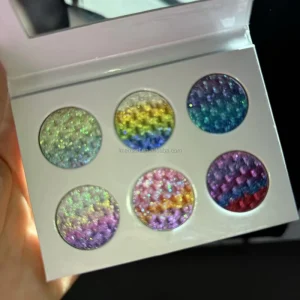 Private Label Custom Your Own Brand Vegan Makeup Pressed Rainbow Duochrome Eye Shadow Super Pigmented Multi chrome Eyeshadow
