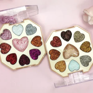 Private Label Eyeshadow Palette Custom High Quality Cosmetics Green Eye Shadow Pan Beauty Glazed Eyeshadow Palette