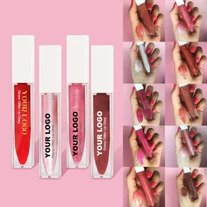 Private Label Long Lasting Makeup Hydrating Organic Moisturizing Shimmer Matte Plumping Vegan Clear Glossy Glitter Lip Gloss