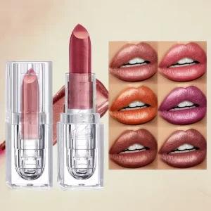 Private Label Luxury Fashion Vegan Mineral Liquid Lipstick 10 Colors Glitter Shiny Non Stick Cup Waterproof Long Lasting Shimmer