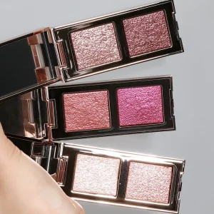 Private Label Monochrome Dual Color Eyeshadow Palette Custom Logo Easy Blend Long Lasting Sparkling Eyeshadow