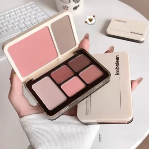 Private Label Multi functional Folding Eyeshadow Palette All in One Blush Under eye Waterproof Mineral 7 Colors Dark High Powder