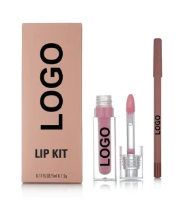 Private Label Nude Lip Kit Glossy Lip Gloss with Nude Lip Liner