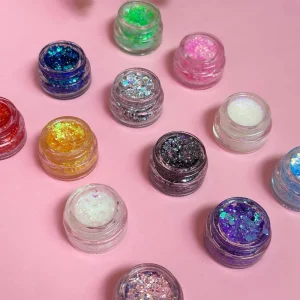 Private Label Shimmer Makeup Chunky Single Eye Shadow Gel Custom Logo Long Lasting Highlight Sparkle Face Body Glitter Eyeshadow