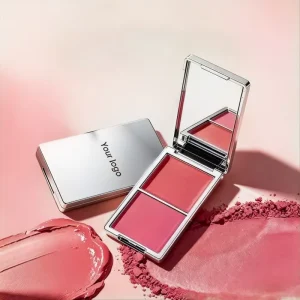 Private Label Silver Cream Powder Duo Blush 11 New Shades Matte&Dewy Finish Long Lasting 2 in 1 Pink Blusher Palette Face Makeup