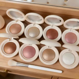 Private Label Vegan Mineral Blush Highlighter Bronzer Matte Face Powder High Pigment Color Changing Custom Palette Lasting