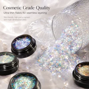 Professional Clear Nail Supplies Acrylic Color Powder Sparkling Nail Bulk 2 in 1 Glitter Acrylic Powder