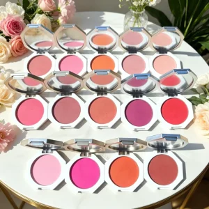 Professional Contour Palette Octagonal Single Color Powder & Cream Face Sculpting Makeup Tray With Mirror OEM