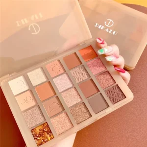 Professional Customized 20 Color Shimmer Matte Eyeshadow Palette Brown Color Tone Eye Makeup