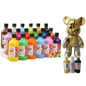 Professional Non Tox Fluid Diy Bear Acrylic Paint 500ml Acrylic Neon Pour Paint Fluid Acrylic Paint