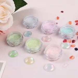 Professional Pressed Solid Chrome Nail Pigment Powder 6 Colors Neon Polish Glitter Cat Eye Nail Pigment Powder