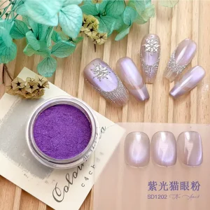 Purple Cat Eye Nail Pigment Powder Factory in China Bright Color OEM for Nail Decoration