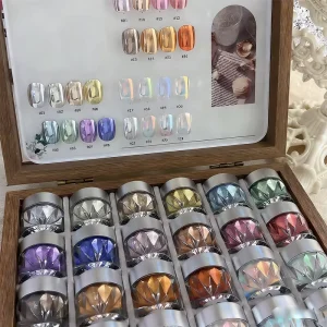 Purple Glitter Cat-Eye Nail Art Powder