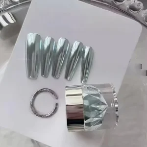 Purple and Silver Cat-Eye Glitter Moonlight Magnetic Mirror Nail Art Powder for Salon Use