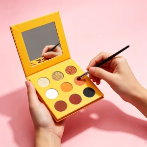 Quality Customized Logo Cosmetic Metal Holographic Eyes Makeup Private Label Organic Shimmer Matte 9 Color Eyeshadow Palette