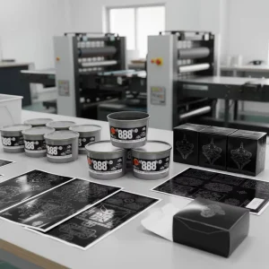 Quick Drying Jet Black Offset Printing Ink Blue Side 888 Anti Picking For High Speed Presses