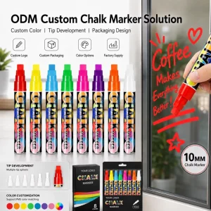 R&D Factory ODM 10mm Jumbo Liquid Chalk Marker Erasable Neon Non-Toxic Chalkboard Marker Manufacturer