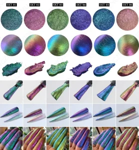 Reasonable Price Colorshift Aurora Chrome Pigment Multichrome Eyeshadow Chameleon Nail Powder for Resin Watercolor Craft