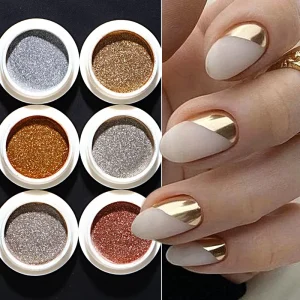 SH Antique Copper Shiny 3D Nail Art Magic Mirror Powder Rubbing Glitter Pigment Flakes Metallic Chrome for Nail Decor